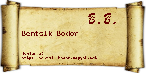 Bentsik Bodor névjegykártya